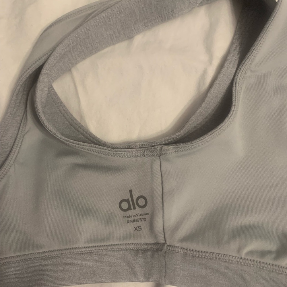 ALO Yoga Gray Racerback Sports Bra